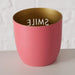 KI-generiertes Bild,3x Metall Teelichthalter Relax Enjoy Smile Rosa Gold 7x7cm Set Windlichthalter