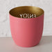 KI-generiertes Bild,3x Metall Teelichthalter Relax Enjoy Smile Rosa Gold 7x7cm Set Windlichthalter