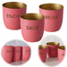 KI-generiertes Bild 3x Metall Teelichthalter Relax Enjoy Smile Rosa Gold 7x7cm Set Windlichthalter