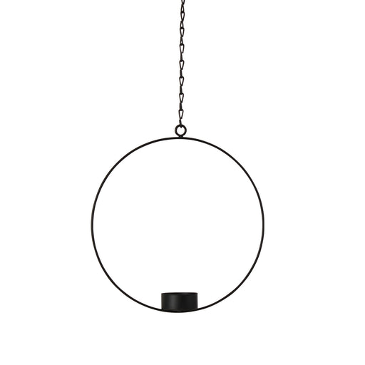 KI-generiertes Bild,Metall Teelichthalter Ring 20cm Schwarz Hängend Aufhänger Kette 28cm