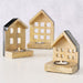 KI-generiertes Bild,Teelichthaus Lichterhaus Nyhavn 3-teiliges Set Holz Braun Schwarz Teelichthalter