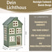 KI-generiertes Bild,Teelichthaus Lichterhaus Nyhavn 15cm Grün Weiß Keramik Fachwerkhaus Teelichthalter