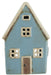 KI-generiertes Bild,Teelichthaus Lichterhaus Nyhavn 14cm Blau Keramik Fachwerkhaus Teelichthalter