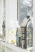 KI-generiertes Bild,Teelichthaus Lichterhaus Nyhavn 14cm Blau Keramik Fachwerkhaus Teelichthalter