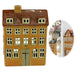 KI-generiertes Bild Teelichthaus Lichterhaus Nyhavn 18cm Braun Keramik Fachwerkhaus Teelichthalter