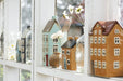 KI-generiertes Bild,Teelichthaus Lichterhaus Aarhus 17cm Keramik Fachwerkhaus Teelichthalter