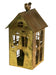 KI-generiertes Bild,Teelichthaus Lichterhaus 23cm Gold Metall Fachwerkhaus Teelichthalter