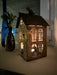 KI-generiertes Bild,Teelichthaus Lichterhaus 23cm Gold Metall Fachwerkhaus Teelichthalter