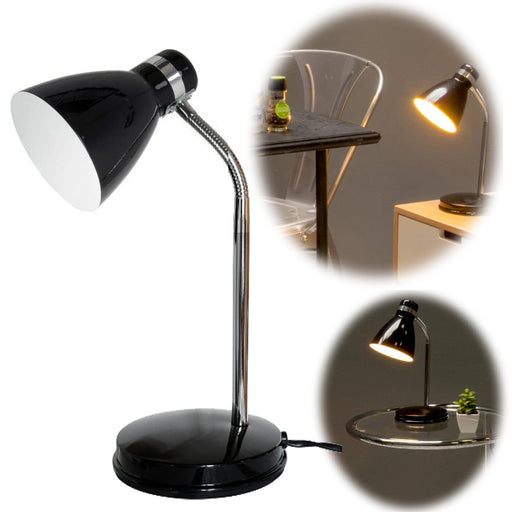 KI-generiertes Bild Elegante LED Tischlampe List 39cm Schwarz Silber E27 Schreibtischlampe Leselampe