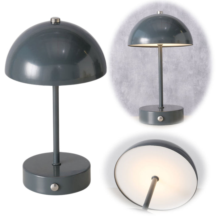 KI-generiertes Bild LED Tischlampe Tischleuchte Grau 25cm Touch Batterie Leselampe Nachttischlampe