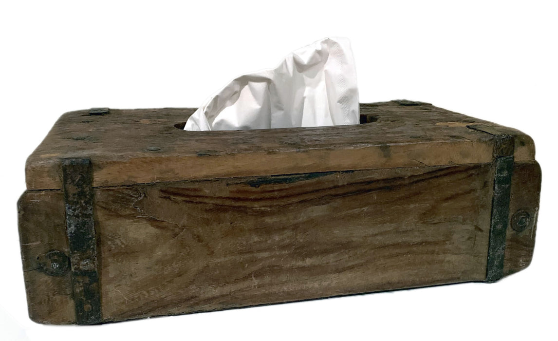 KI-generiertes Bild,B-Ware Tissue-Box Holz 31cm Braun Ziegelform Kosmetiktuch-Spender Taschentuch