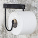 KI-generiertes Bild,Vintage Metall Toilettenpapierhalter Schwarz 14cm Altum Holzrolle Rollenhalter