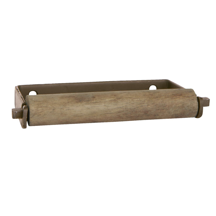 KI-generiertes Bild,IB Laursen Vintage Metall Toilettenpapierhalter Bronze 13cm Holzrolle Rollenhalter