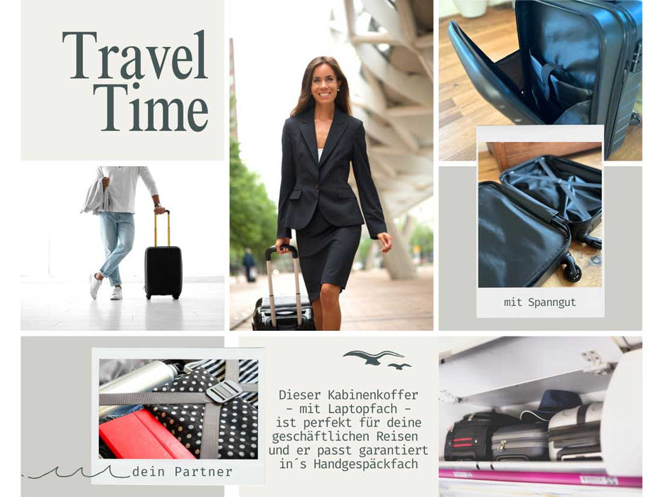 KI-generiertes Bild,Hartschalenkoffer 37L Trolley Koffer Laptopfach Reisekoffer Rollkoffer Handgepäck