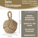 KI-generiertes Bild,Boden Türstopper Malmö 23cm Beige Braun 1,3kg Jute Knoten Tragegriff Türpuffer Türhalter Türsack