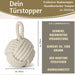 KI-generiertes Bild,Boden Türstopper Malmö 23cm Creme Weiß 1,3kg Jute Knoten Tragegriff Türpuffer Türhalter Türsack