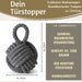 KI-generiertes Bild,Boden Türstopper Malmö 23cm Grau 1,3kg Jute Knoten Tragegriff Türpuffer Türhalter Türsack
