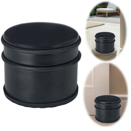 KI-generiertes Bild Premium Türstopper Schwarz Matt 1,1 kg schwerer Bodenstopper mit Gummiring