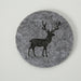 KI-generiertes Bild,6x Filz Glasuntersetzer Hirsch Grau 10cm Rund Glas Getränke Tassen Tisch-Deko