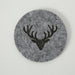 KI-generiertes Bild,6x Filz Glasuntersetzer Hirsch Grau 10cm Rund Glas Getränke Tassen Tisch-Deko