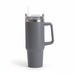 KI-generiertes Bild,XL Edelstahl Trinkbecher Anthrazit 1200ml mit Griff Vakuum Kaffeebecher Coffee to Go