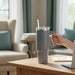 KI-generiertes Bild,XL Edelstahl Trinkbecher Anthrazit 1200ml mit Griff Vakuum Kaffeebecher Coffee to Go