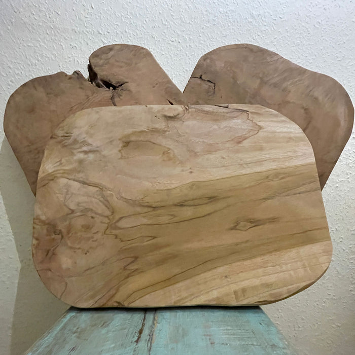 KI-generiertes Bild,Beistelltisch Teakholz 45cm Braun Couchtisch Nachttisch Hocker Massiv