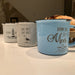 KI-generiertes Bild,Vintage Kaffeebecher 400ml Keramik "Zeit für Meer" Blau Emaille-Look Kaffeetasse