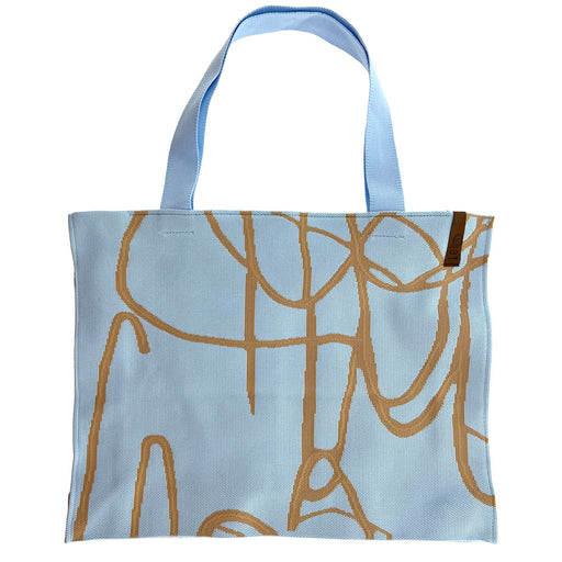 KI-generiertes Bild,Vintage Shopper Palma Blau 35x45cm mit Reißverschluss Einkaufstasche Tragetasche