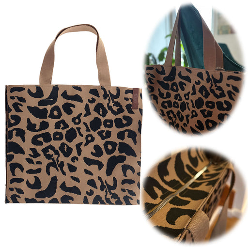 KI-generiertes Bild Vintage Shopper Palma Leo 35x45cm mit Reißverschluss Einkaufstasche Tragetasche
