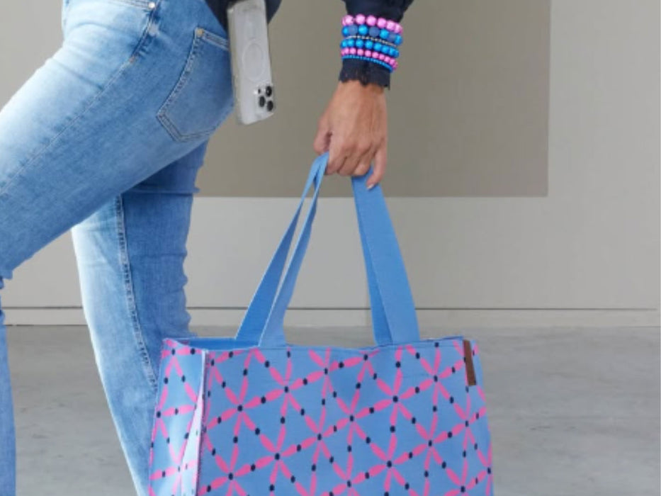 KI-generiertes Bild,Vintage Shopper Palma Leo 35x45cm mit Reißverschluss Einkaufstasche Tragetasche