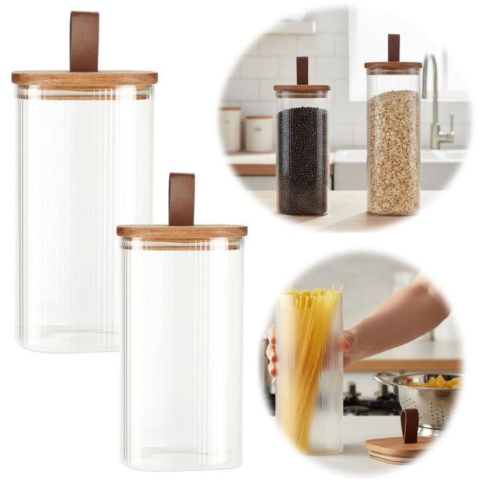 KI-generiertes Bild Vorratsdosen 2´er Set aus Glas mit Deckel Vorratsglas Luftdicht Küche Organizer