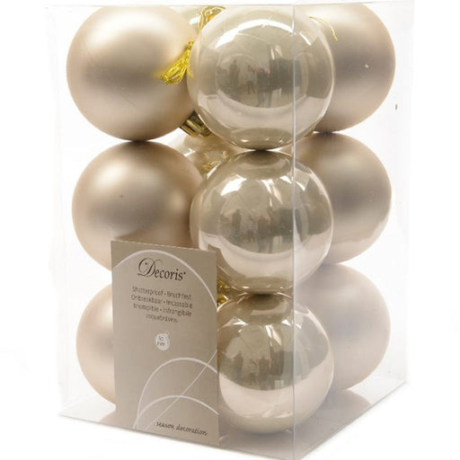 KI-generiertes Bild 12 Design Weihnachtskugeln 6cm Perle Set Kunststoff Weihnachtsbaum-Deko