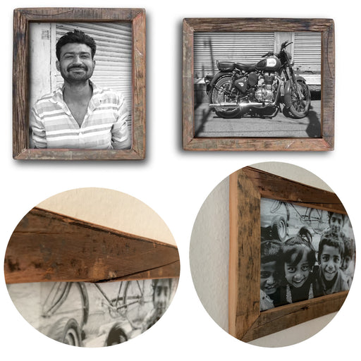 KI-generiertes Bild Vintage Holz Wand Streetwood Bilderrahmen Braun 20x30cm Retro Fotorahmen