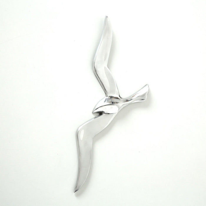KI-generiertes Bild,Wand Deko-Objekt Möwe 34cm Aluminium Silber Deko-Figur