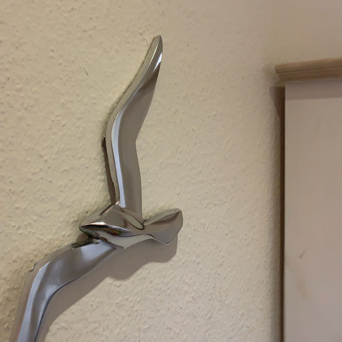 KI-generiertes Bild,Wand Deko-Objekt Möwe 34cm Aluminium Silber Deko-Figur