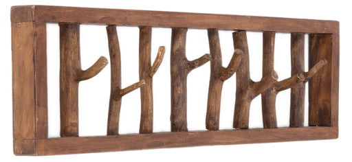 KI-generiertes Bild,Vintage Wandgarderobe 8 Ast-Haken ?? Fundholz ?? 80cm Baumstamm Garderobenleiste