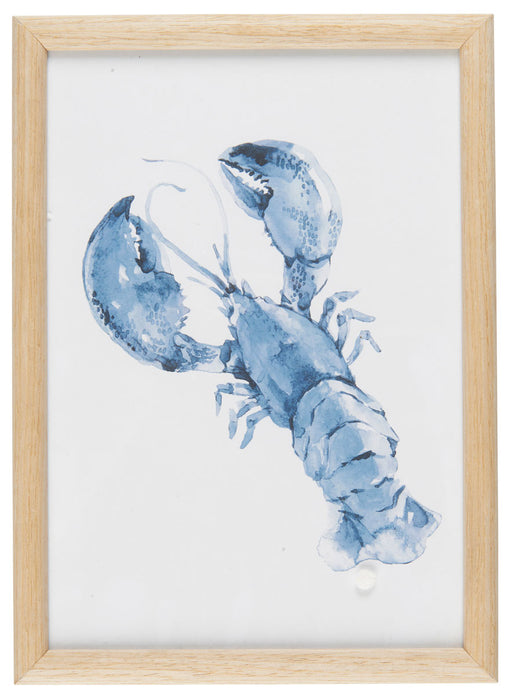KI-generiertes Bild,Vintage Wandbild Sylt Motiv Hummer 20x28cm Holzrahmen Glas-Scheibe maritime Deko