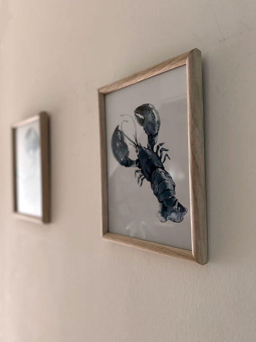 KI-generiertes Bild,Vintage Wandbild Sylt Motiv Hummer 20x28cm Holzrahmen Glas-Scheibe maritime Deko