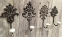 KI-generiertes Bild,2x Vintage Kleiderhaken 15x7cm Braun Blume Garderobenhaken Wandhaken