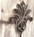 KI-generiertes Bild,2x Vintage Kleiderhaken 15x7cm Braun Blume Garderobenhaken Wandhaken