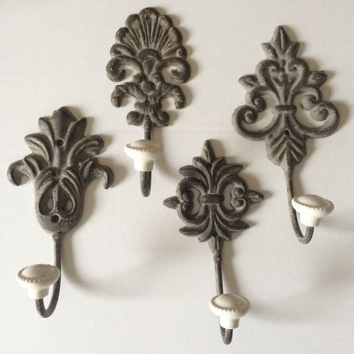 KI-generiertes Bild,2x Vintage Kleiderhaken 15x7cm Braun Blume Garderobenhaken Wandhaken