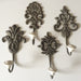 KI-generiertes Bild,2x Vintage Kleiderhaken 15x7cm Braun Blume Garderobenhaken Wandhaken