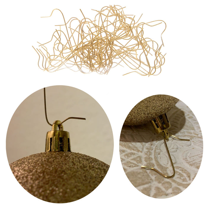 KI-generiertes Bild 50 Schnell-Aufhänger Anhänger Gold Weihnachtskugeln Baum-Kugel Haken