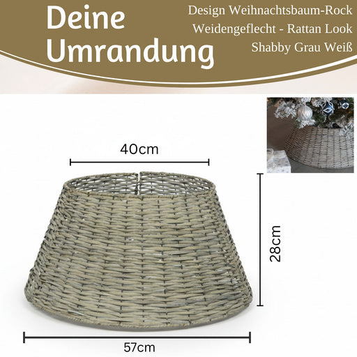 KI-generiertes Bild,Weihnachtsbaum Rock Weide 57cm Grau Christmas Tree Skirt Christbaumständer
