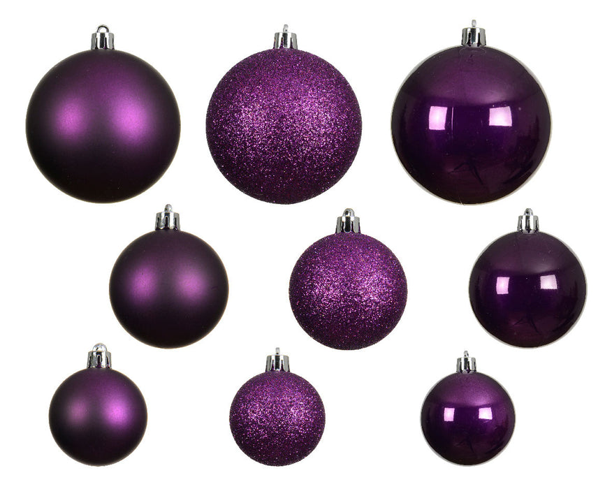 KI-generiertes Bild,30 Kunststoff Weihnachtskugeln Lila Feige 4cm-6cm Baumkugel Dekokugel