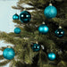 KI-generiertes Bild,30 Kunststoff Weihnachtskugeln Folk Blau Türkis 4cm-6cm Baumkugel Dekokugel