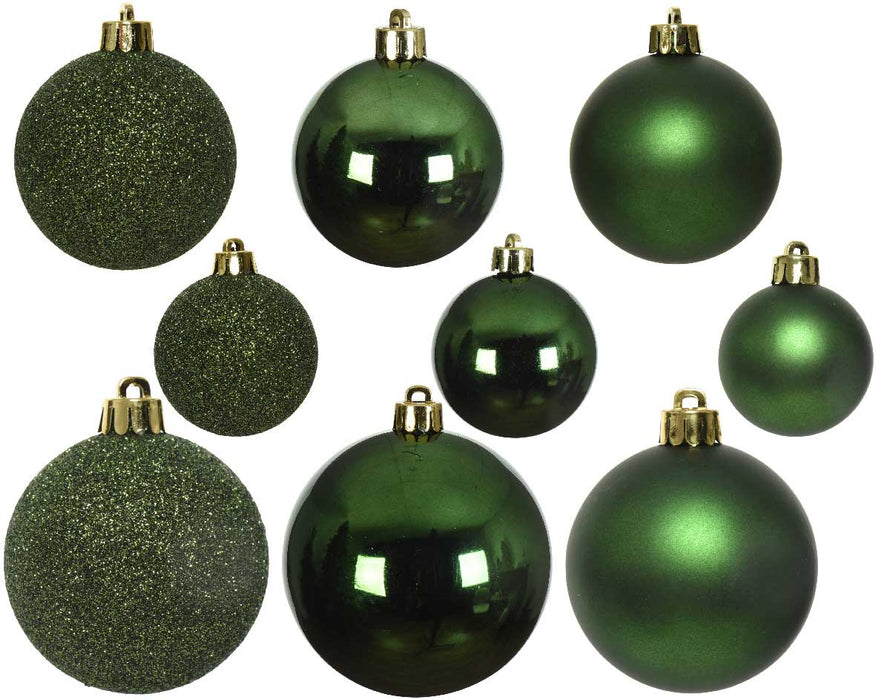 KI-generiertes Bild,30 Kunststoff Weihnachtskugeln Grün Pinie 4cm-6cm Baumkugel Dekokugel