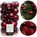 KI-generiertes Bild 30 Kunststoff Weihnachtskugeln Rot 4cm-6cm Baumkugel Dekokugel