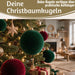 KI-generiertes Bild,8 XL Design Weihnachtskugeln 8cm Samt Bordeaux Rot Kunststoff Baumkugel Deko